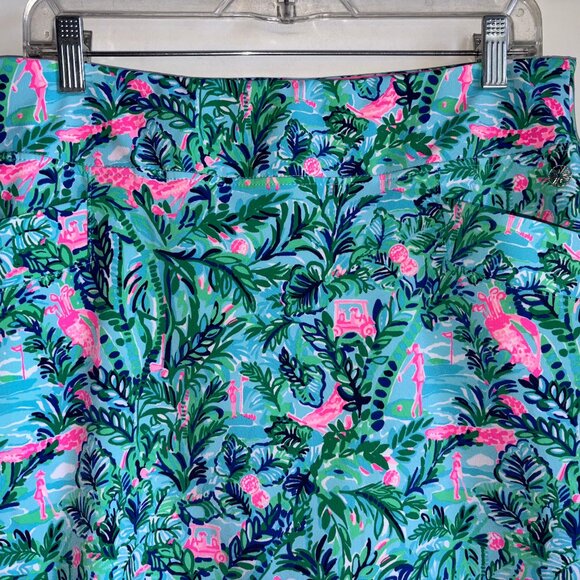 Lilly Pulitzer Maryana Skort 10 Leaves Female Golfer Clubs Green Bright Pink - Picture 5 of 12